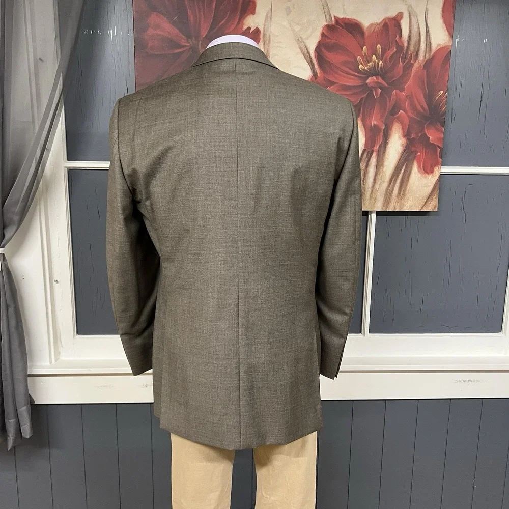 Joseph Abboud Custom Suit Mens 44L Long Wool Pleated Pants 37x30 Tan